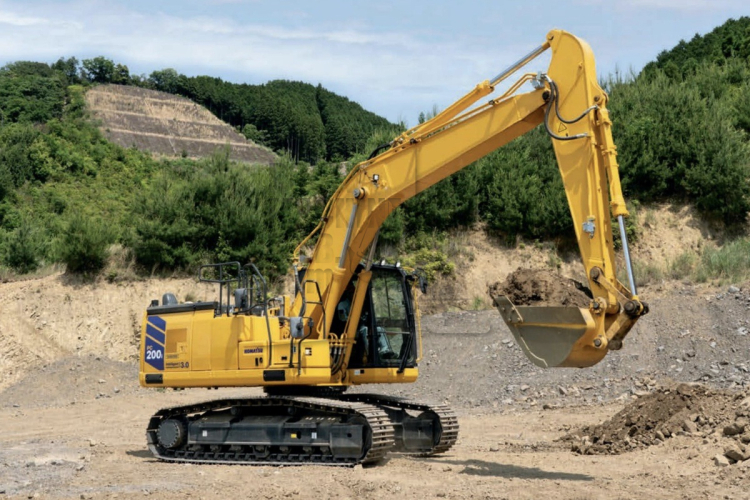 Komatsu toont eerste model Dash-12 rupsgraafmachine